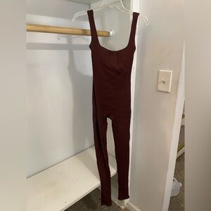 Forever 21 Brown Ribbed Jumpsuit